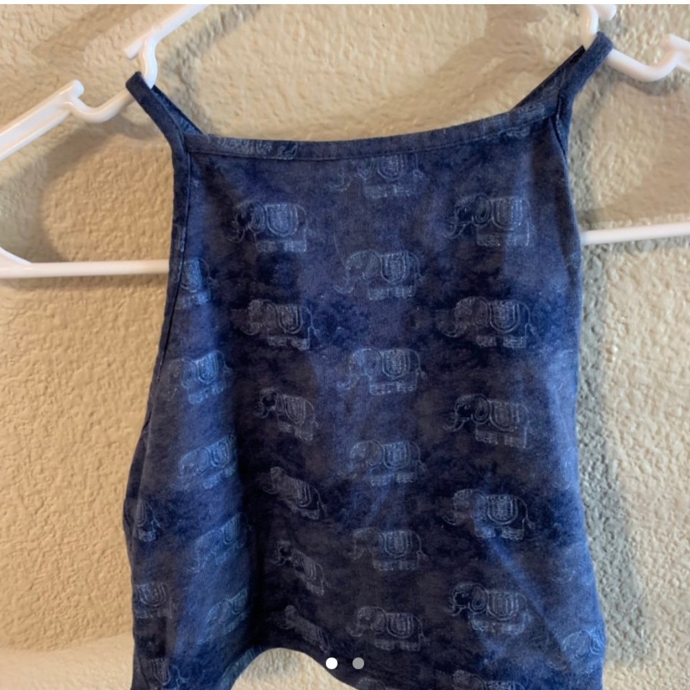 blue patterned halter top